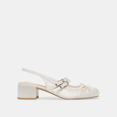 LORIS HEELS TRUE WHITE SATIN