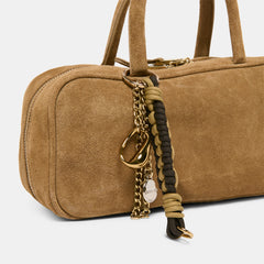 SANTINA HANDBAG TAUPE SUEDE
