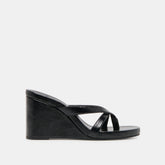 HELAN WEDGES BLACK LEATHER