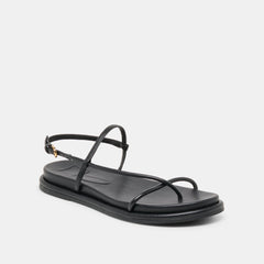 DOM SANDALS BLACK LEATHER