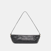 SAVAII WOVEN SHOULDER BAG BLACK WOVEN LEATHER