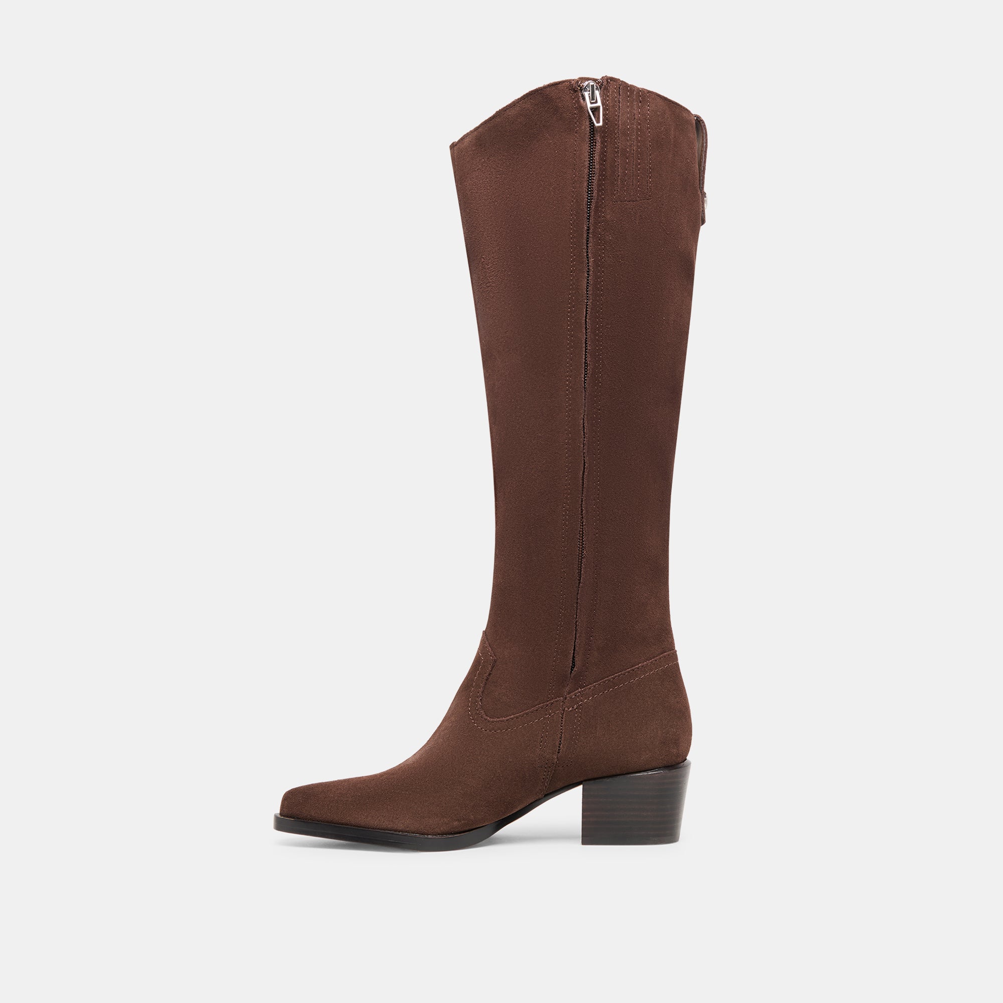 VIRONA H2O WIDE CALF BOOTS DK BROWN SUEDE