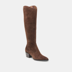 VIRONA H2O EXTRA WIDE CALF BOOTS DK BROWN SUEDE