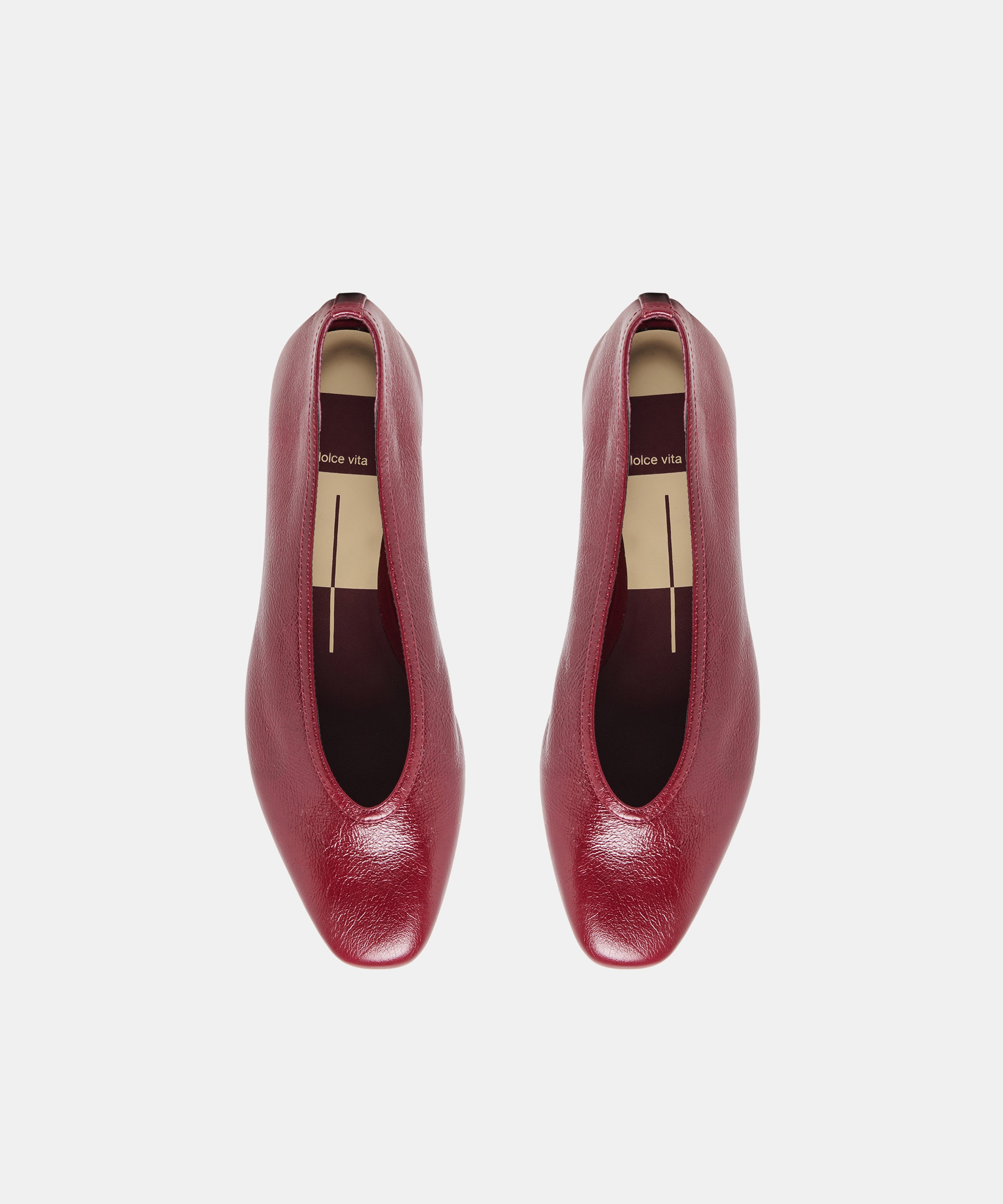 CARET BALLET FLATS GARNET LEATHER