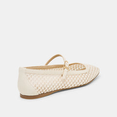 REYES BALLET FLATS WHITE WOVEN RAFFIA
