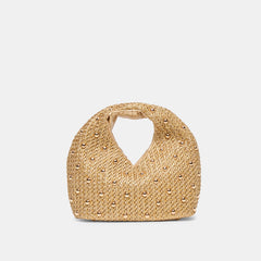 DAHLIA HANDBAG GOLD RAFFIA