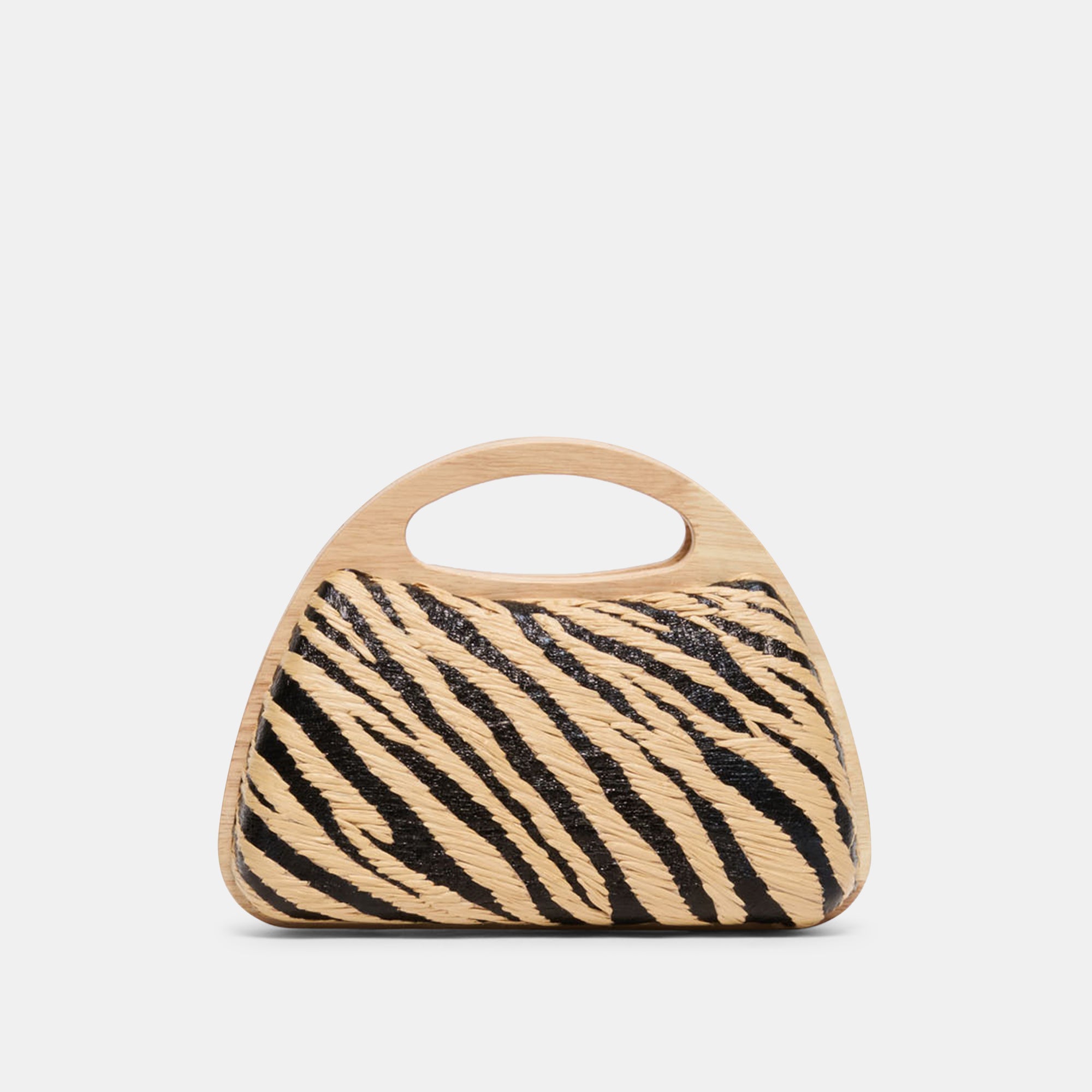 MAELIE HANDBAG BLACK NATURAL ZEBRA RAFFIA