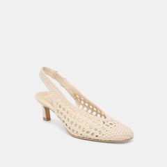 FAWNE HEELS CREME WOVEN STELLA