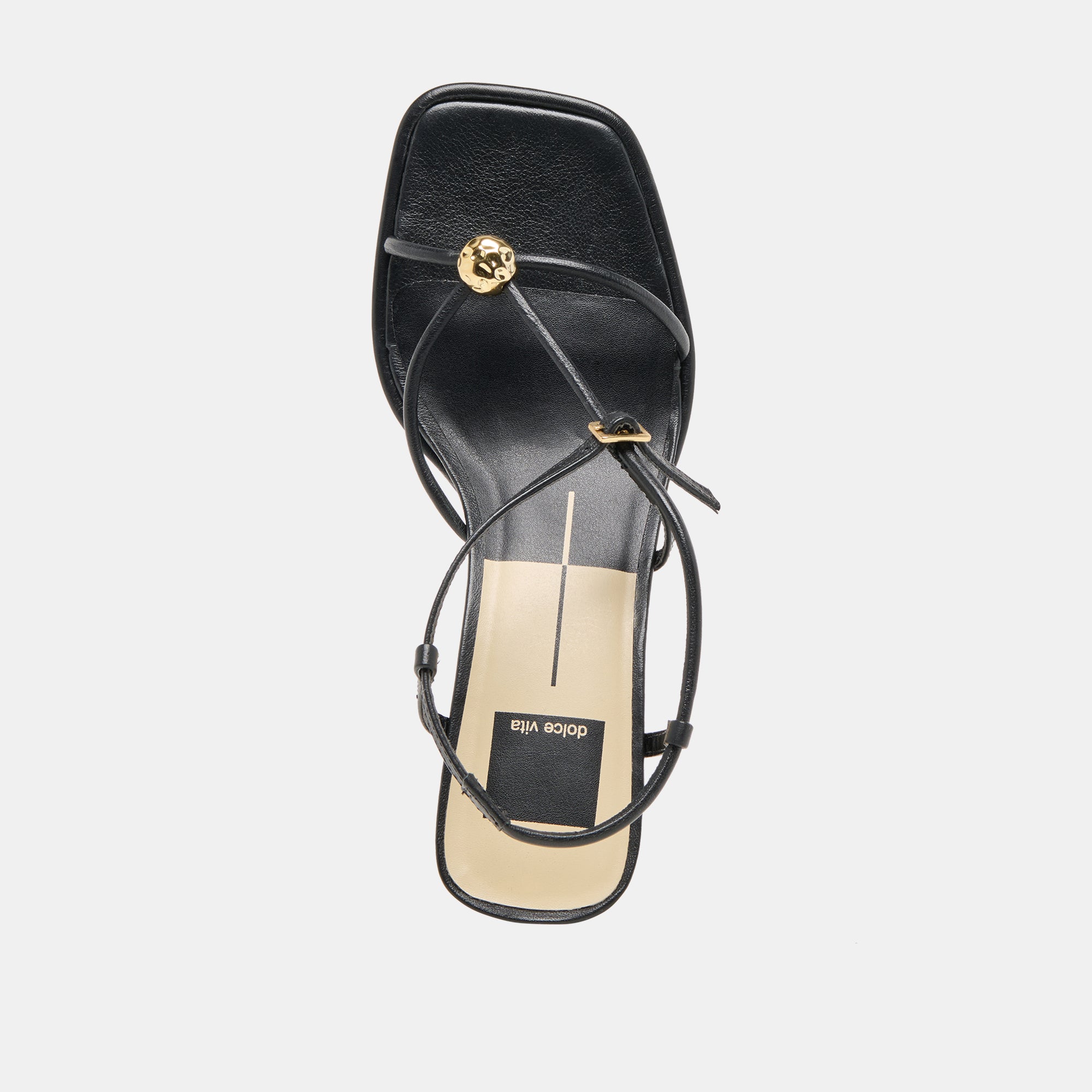 MYLEE WIDE HEELS BLACK LEATHER