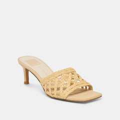BOWEN HEELS LT NATURAL RAFFIA