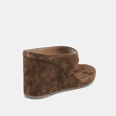HINNA WEDGES DK BROWN SUEDE