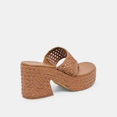 RIPPLE HEELS MID BROWN RAFFIA