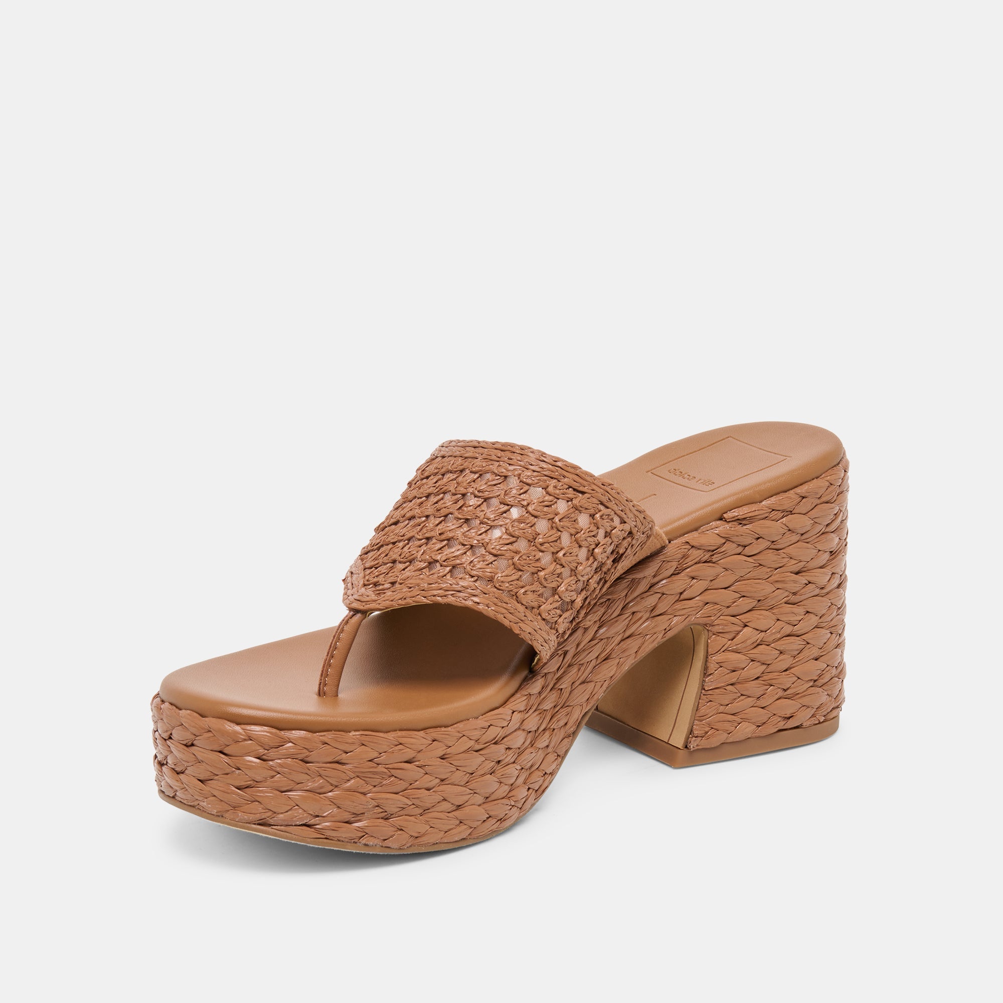 RIPPLE HEELS MID BROWN RAFFIA