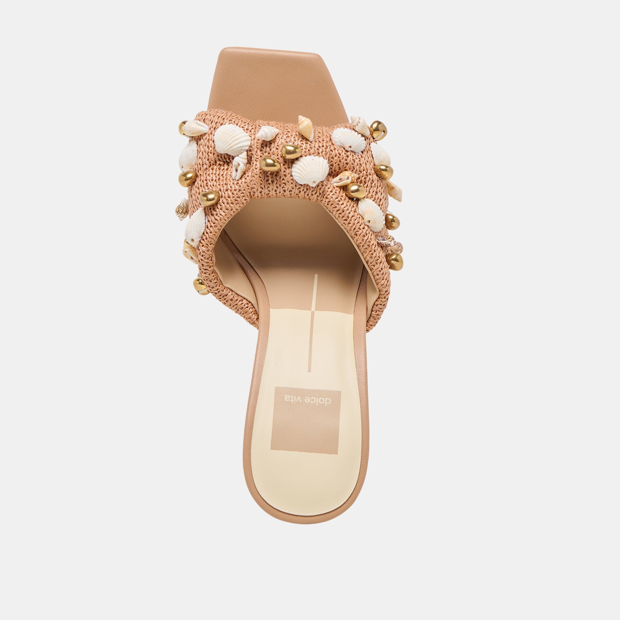 TYLAH HEELS TOFFEE BEADED RAFFIA