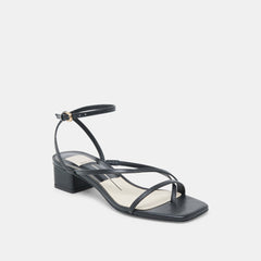 KARLOS WIDE SANDALS BLACK LEATHER